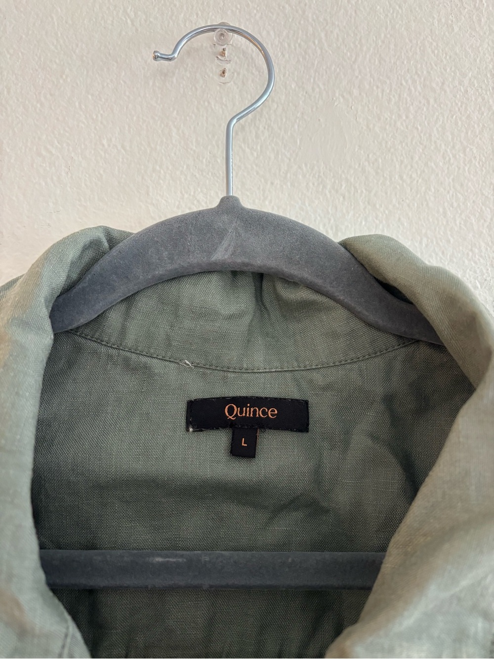 Quince Green Linen Lightweight Jacket Large - Picture 2 of 7